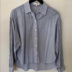 Love Notes Blue and White Striped Button-Down Shirt